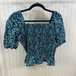 J crew cropped floral top